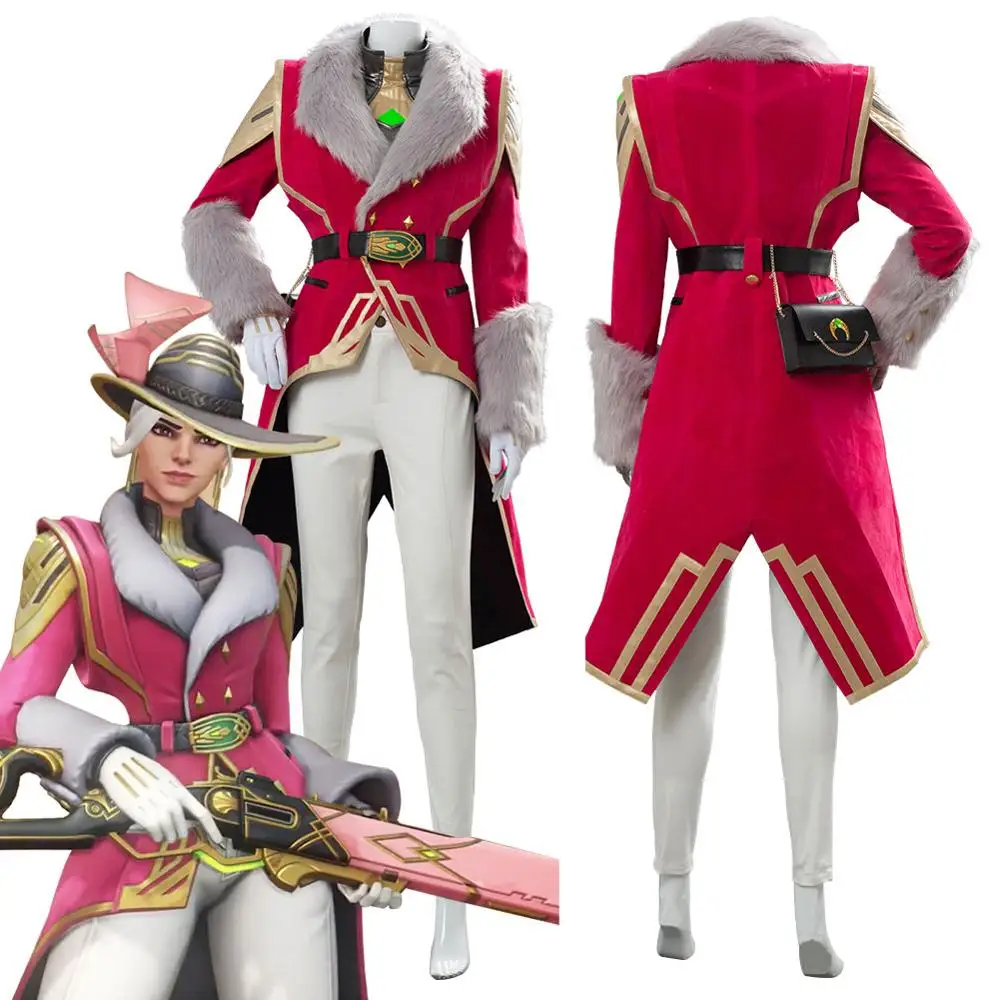 

OW Ashe Cosplay Costume Elizabeth Caledonia Cosplay Socialite Skin Outfit Full Suit For Adult Women Halloween Carnival Costumes