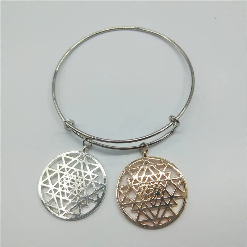 Браслет с серебряным покрытием Sri Yantra Молекулярный браслет цветком