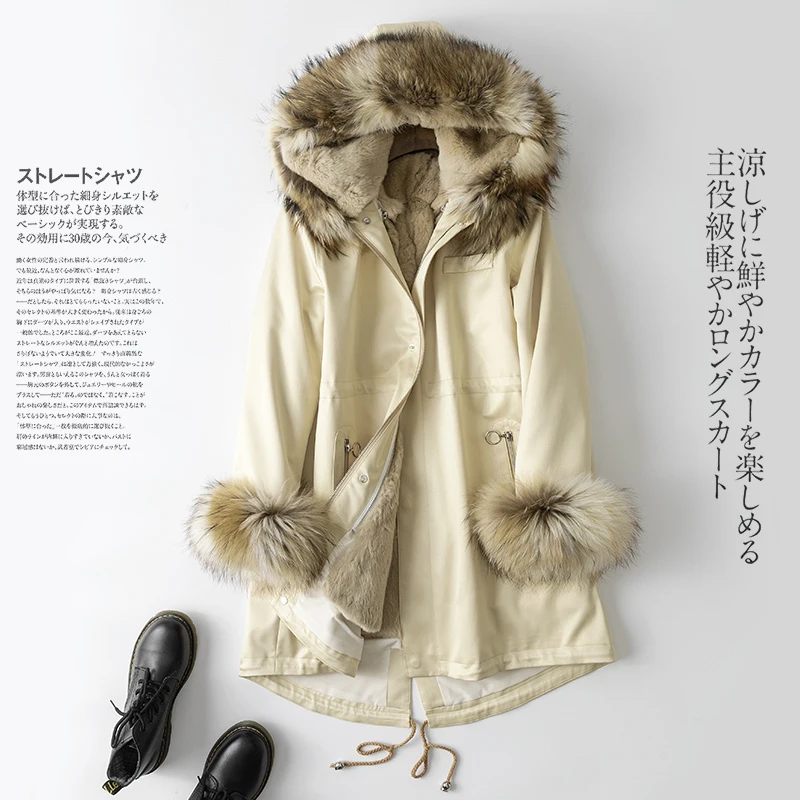 Новинка пальто из натурального меха Женская осенне зимняя куртка женская одежда
