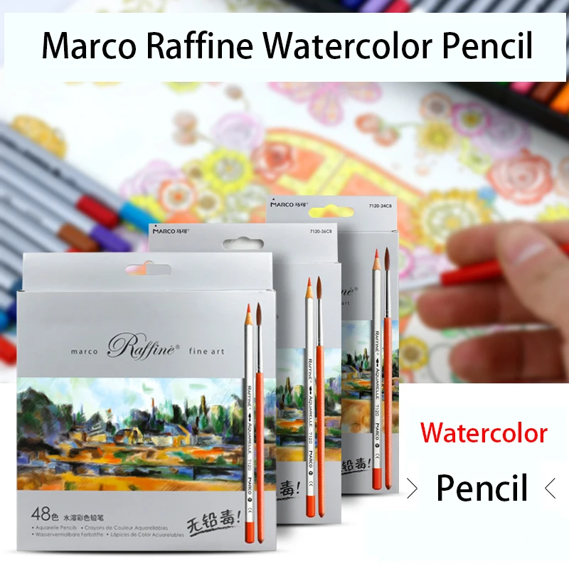 

Marco Raffine Fine Art 24/36/48/72 Watercolor Pencil Drawing Sketches Mitsubishi Water-Soluble Secret Garde Color Pencil School