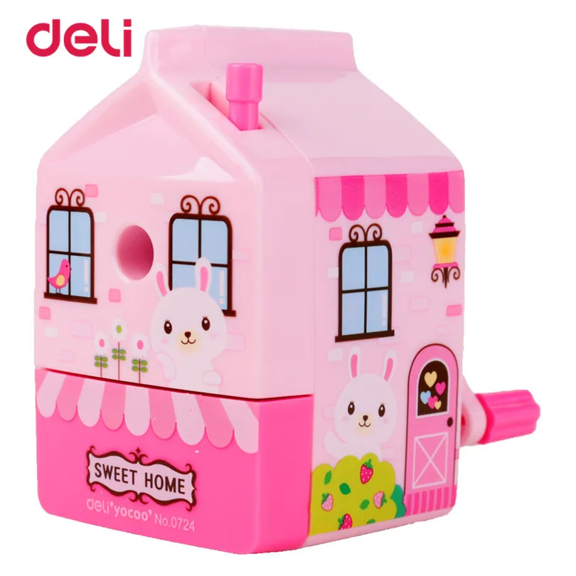 Deli 0724 точилка для карандашей Happy House ручная работа симпатичная школы и офиса с