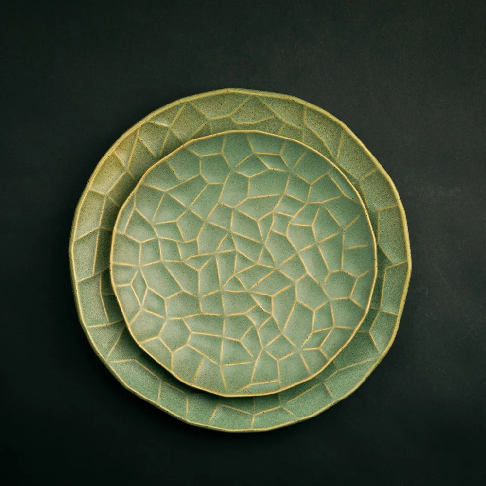 Круглый набор посуды миска тарелки для торта посуда обеденные западные