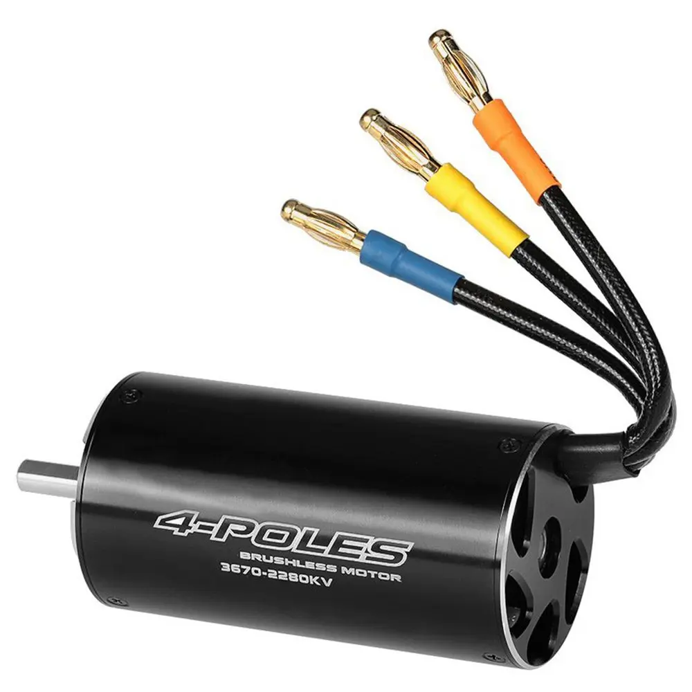 Black 3670 2280kv ABWE Лучшие продажи 4 полюса бесщеточный двигатель для 600-800 мм RC лодка, 2968 3400KV - Цвет: Black 3670 2280kv