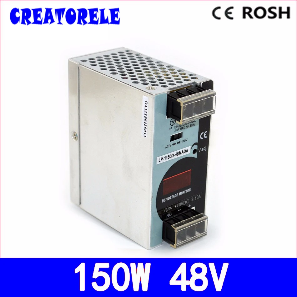 Ac к dc din рейку LP 150 48 Вт в 3 2 А stlp светильник светодиодный драйвер импульсный
