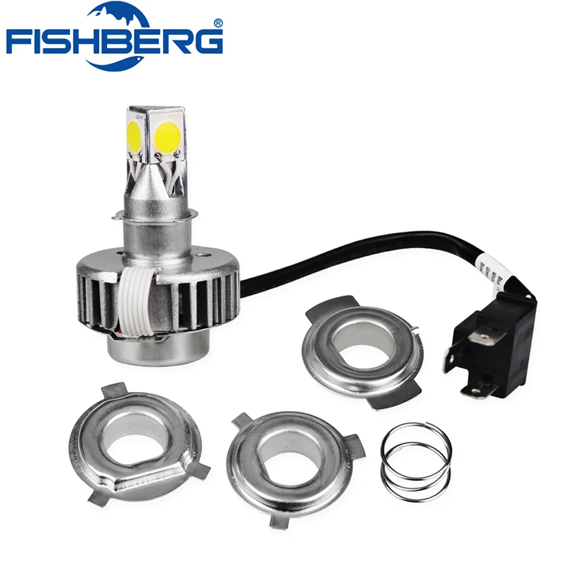 Фара для мотоцикла FISHBERG H4 светодиодный 18 Вт дальний/ближний свет 6000 К 1800лм