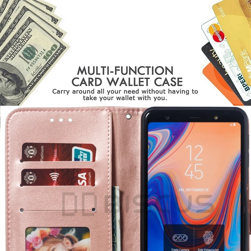 Чехол с 3D цветами для Samsung Galaxy A20E A10 A20 A30 A40 A50 A70 M10 M20 A8 A6 A7 2018 J4 J6 Plus S10E S10 S9 кожаные