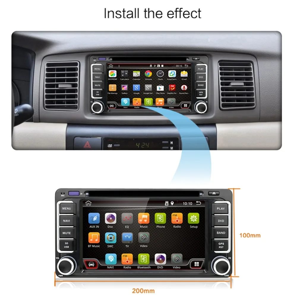 2G 32G 4 ядра 800*480 Экран 2 Din Android 7 1 автомобильный DVD для Toyota Rav4 Аудио Видео Стерео gps