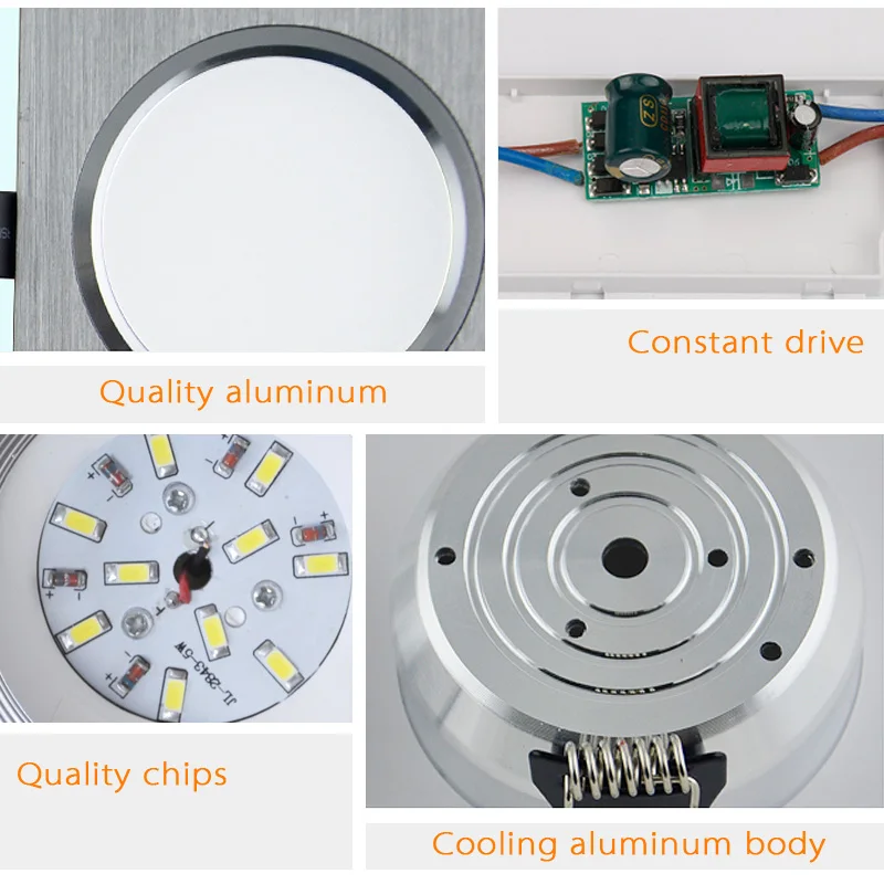 10 шт./лот светодиодный потолочный светильник сатин серебро Холодный/теплый белый