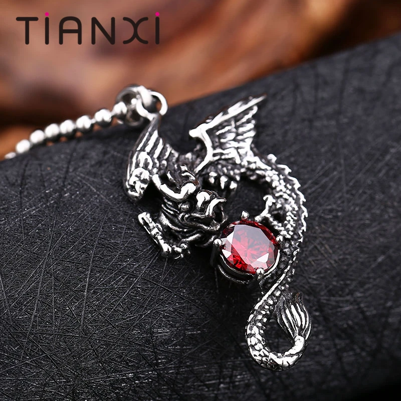 TIANXI Винтаж Дракон Цепочки и ожерелья стимпанк древних птерозавры кулон
