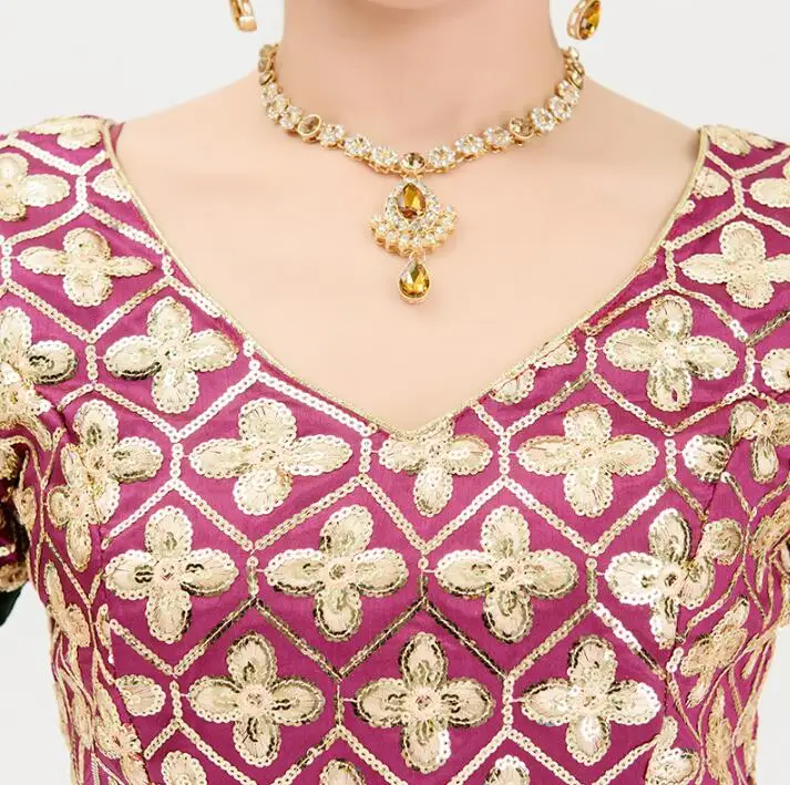 Женский костюм для выступлений в индийском стиле Lehenga Choli с топом вуалью и юбкой |