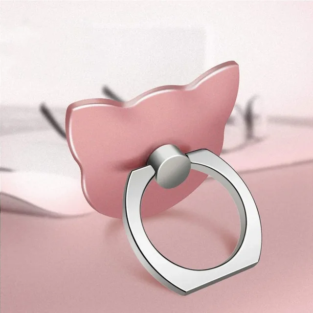 Rose Cat Кольцо на палец, подставка для мобильного телефона, смартфона, держатель для iPhone X, 8, 7, 6, 6S Plus, 5S, смартфон, IPAD, MP3, автомобильный держатель, подставка для samsung - Цвет: Rose Cat
