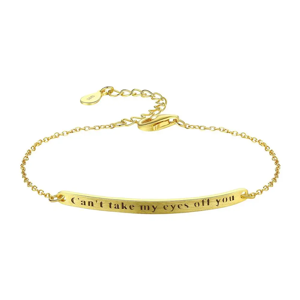 Can't Take My Eyes Off You Romantic Bracelets for Female 925 Sterling Silver Gold Bracelet Dropshipping SP236 | Украшения и