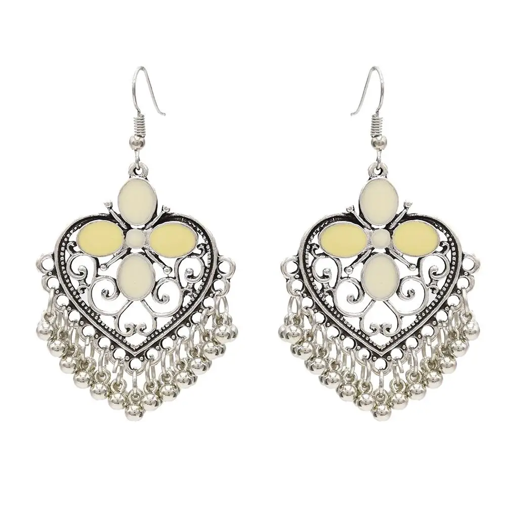 WH Индийские длинные серьги с кисточками в этническом стиле Jhumka, Винтажные Ювелирные изделия из египетской турки - Окраска металла: WH