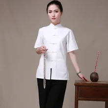 Новая летняя женская одежда для кунг-фу, женская униформа Wudang Tai Chi, костюм танга с коротким рукавом в традиционном китайском стиле, рубашка, 7 цветов