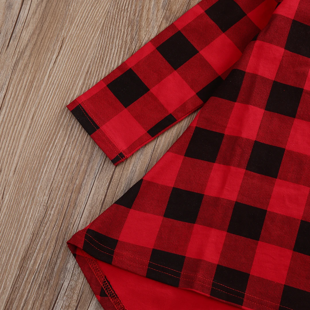 Baby Girls Xmas Red Plaid Dress For Winter Autumn Casual dress 2-6Yrs | Детская одежда и обувь