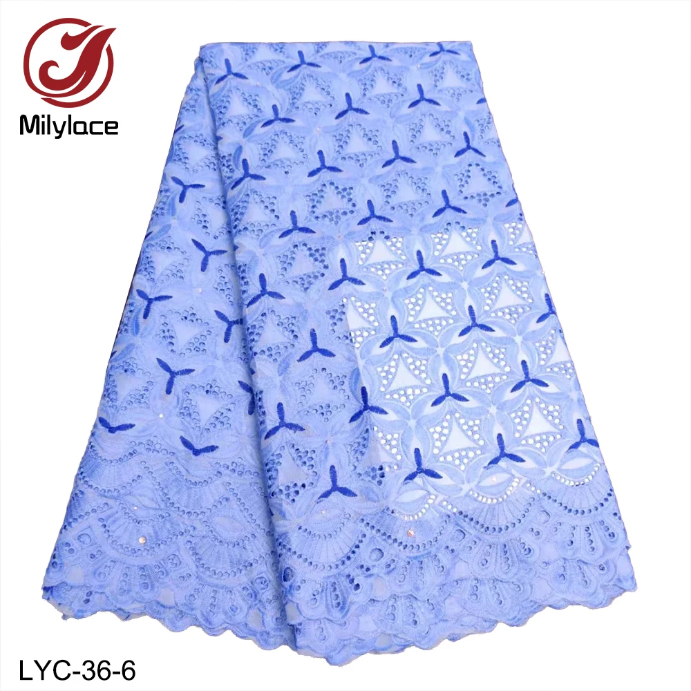 2019 High Quality African Swiss Voile Lace New Hollow Out Pure Cotton Guipure Fabric LYC-36 | Дом и сад