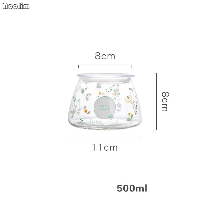 500ml Прозрачная герметичная для хранения специй коробка Чай Кофе сахарный контейнер Стекло Еда крышки для банок для хранения банку может бутылка Кухня Органайзер - Цвет: 500ml