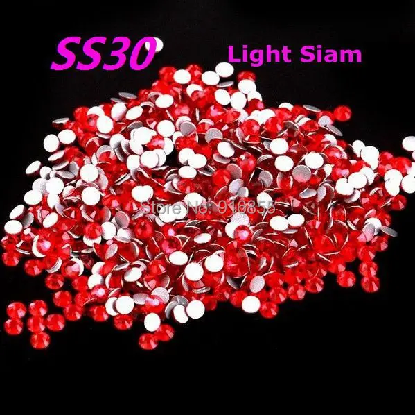 

Free Shipping 288pcs/Lot Light-Siam SS30(6.3-6.5mm) Flat Back Non Hotfix Rhinestones Nail Art Rhinestones Beads Craft DIY