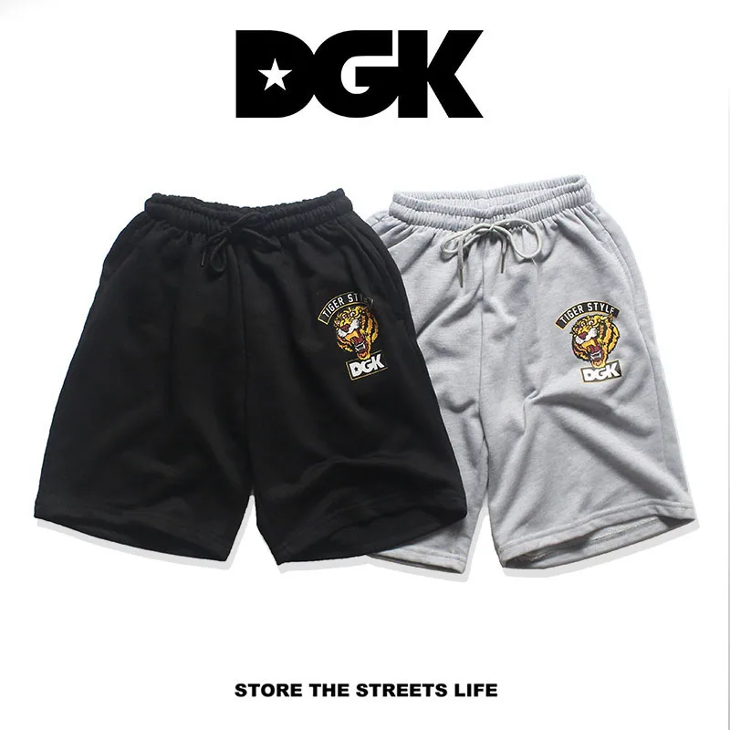 Шорты Dgk женские и мужские с кулиской стильные хлопковые короткие штаны тигром