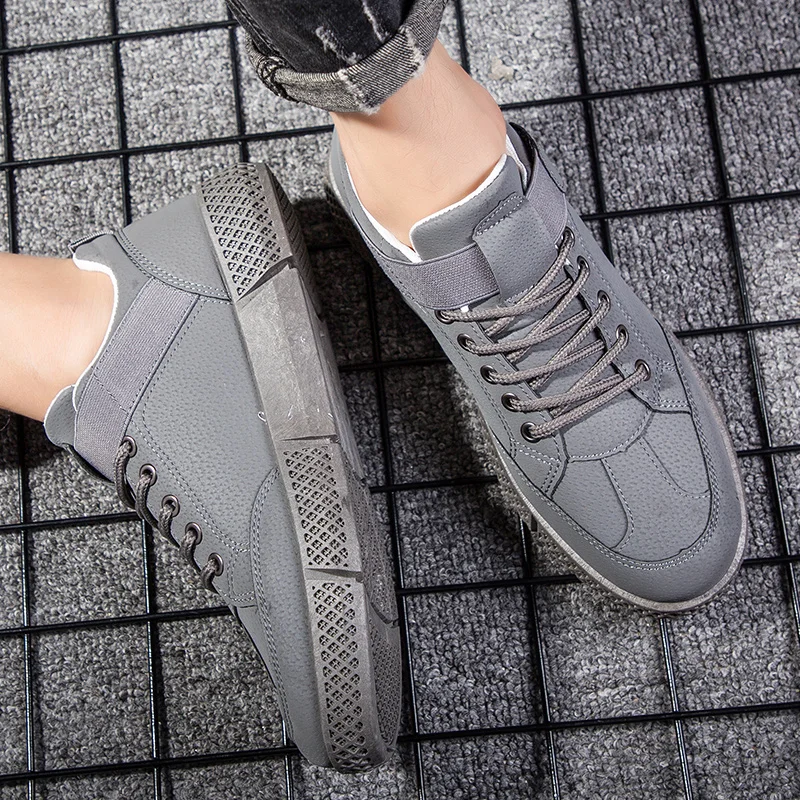 

2019Casual Breathable Shoes Men Ayakkabi Trainers Leather Lace-up Sneakers Tenis Masculino Designer Grey Shoes Men High Quality