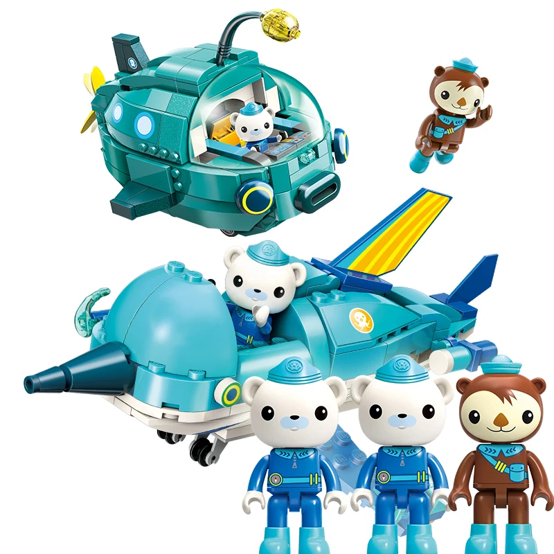 Обучающие строительные блоки Legoe Octonauts игрушки для укладки подарки детей корабль