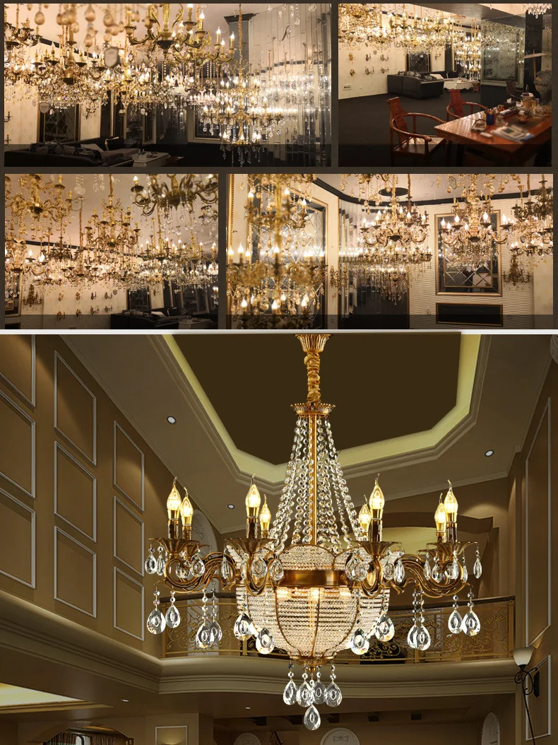 L European living room chandelier LED crystal lamp home improvement engineering restaurant chandelie | Лампы и освещение