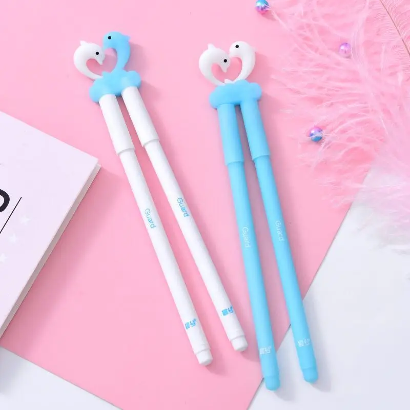 48 шт. гелевые ручки мультфильм Guardian Дельфин черный цветной гель-inkpens для письма милые Канцтовары офисный школьный поставки