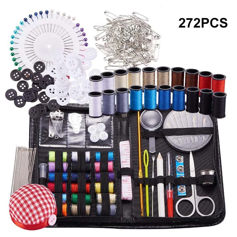 272 шт./компл. набор швейных вязальных инструментов пуговицы булавки ножницы