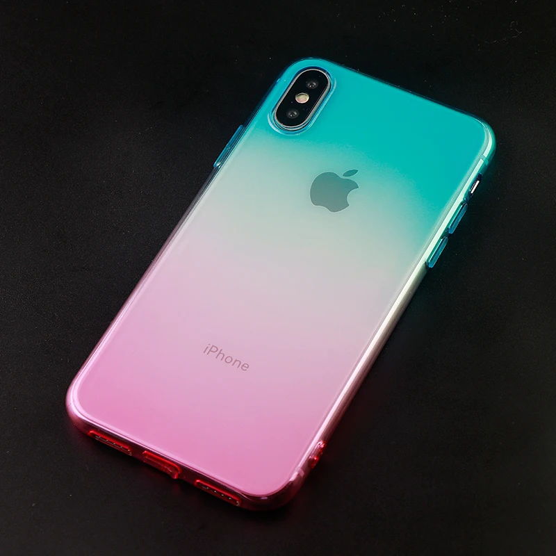 Противоударные градиентные за чехол на айфон X XS MAX XR 8 7 6 S Plus плотный Мягкие