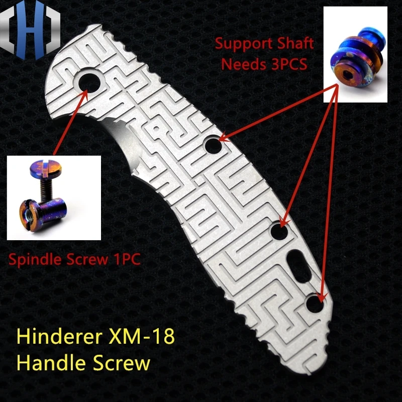 Hinderer ручка шпиндель винт заклепка титановый сплав жареный синий DIY складной