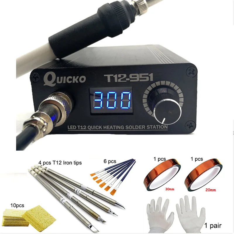 QUICKO T12 СВЕТОДИОДНЫЙ Цифровой паяльник для подключения к электронная сварка