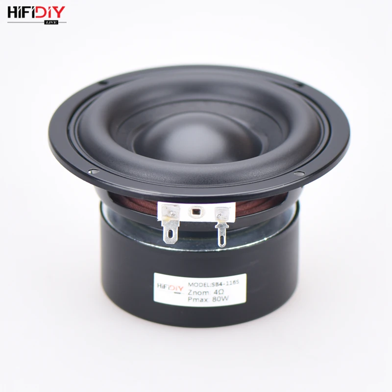 HIFIDIY аудио 4 5 дюймов 80 Вт круглый низкочастотный динамик высокой мощности бас для