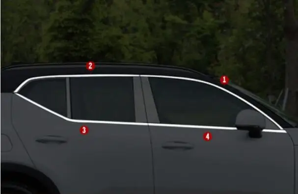 Многоцветный XC40 нержавеющая сталь для автомобиля полное украшение окна полосы отделка Подходит для VOLVO XC40 - Цвет: Многоцветный