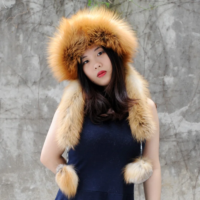CX-C-175A Winter Women Hat Warm Fox Fur Lady Russian | Аксессуары для одежды