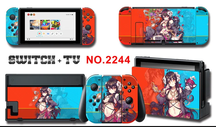 Для nintendo Switch Pain sticker консоль Dock Joy Con полное покрытие цветной бумажной кожи Закаленное стекло протектор экрана от 2000-2305