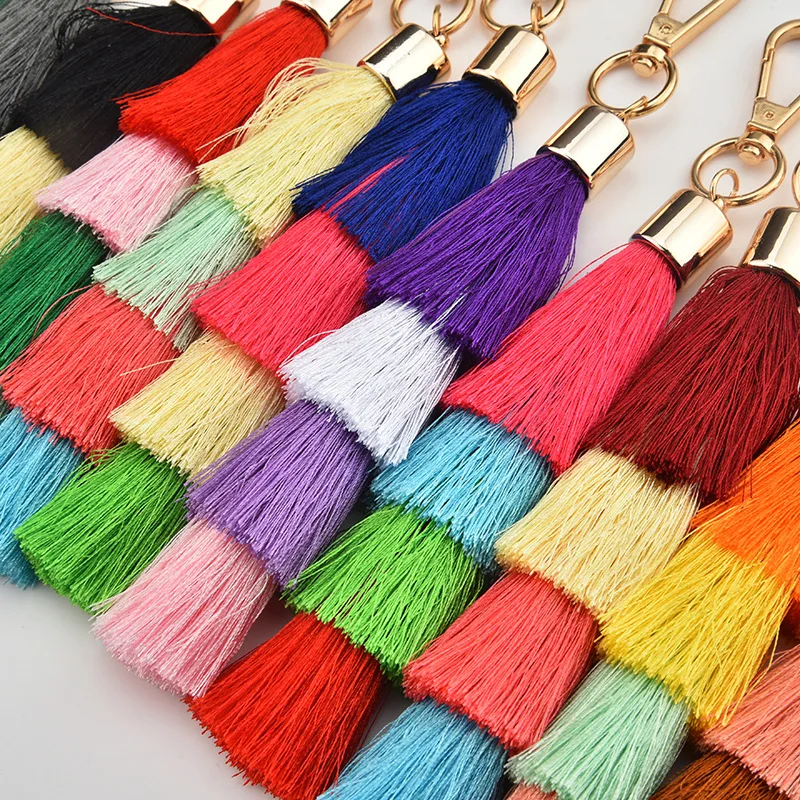 Цветной многослойный брелок Boho с кисточками подвеска бахромой для женщин сумка