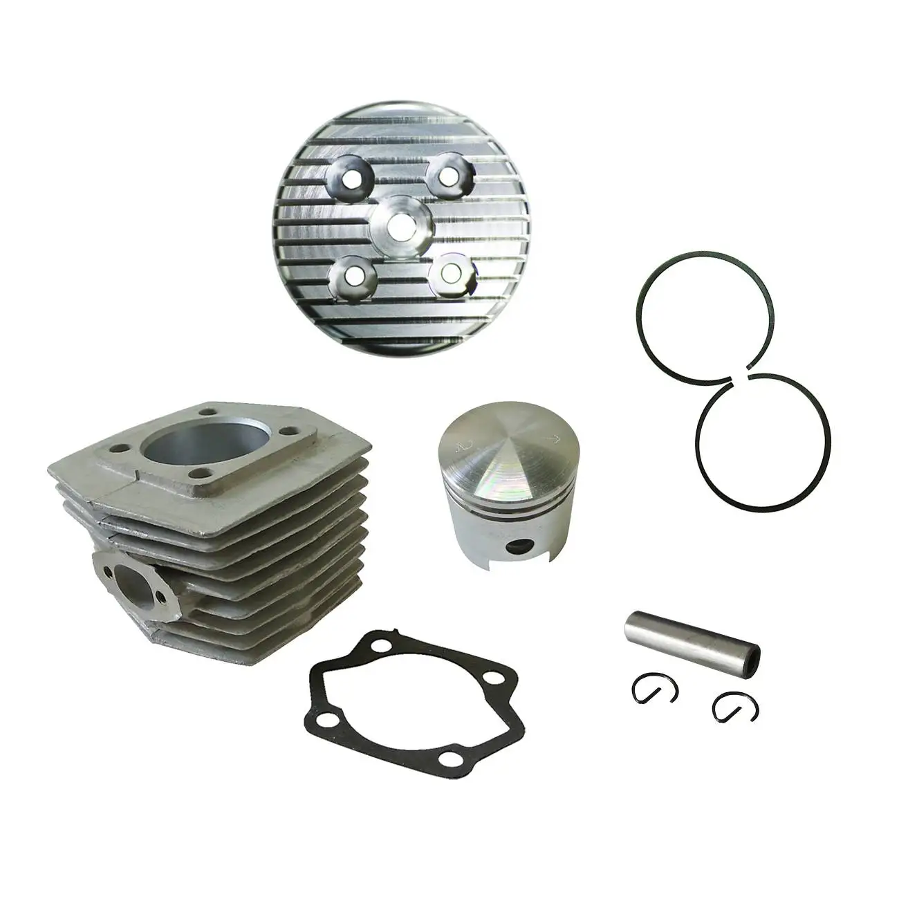 Серебряный CNC круглый цилиндр головки и поршень для 80cc моторизованный