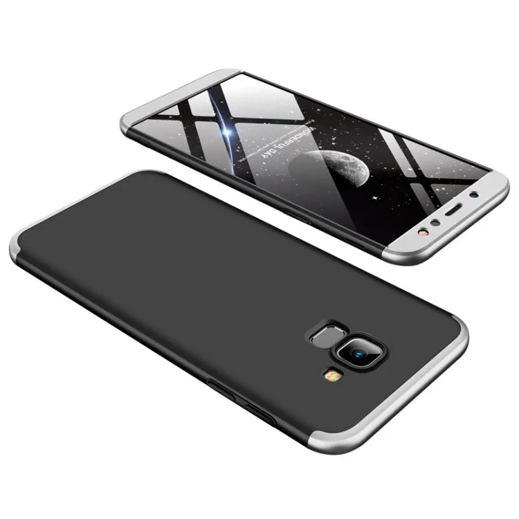 Silver and Black Для samsung Galaxy A6 Plus чехол 360 полная защита противоударный жесткий тонкий задний Чехол для samsung A6 чехол для телефона s Coque - Цвет: Silver and Black