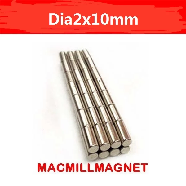 200PCS Brand New Rare Earth Neodymium Strong Permanent rod Magnet 200pcs/pack Dia2x10mm Neo Rod Magnetic Materials | Обустройство