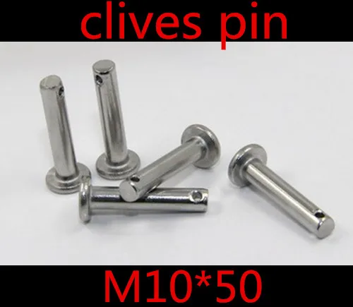 

10 шт./лот M10 * 50 10 мм M10 304 штифт из нержавеющей стали с отверстием
