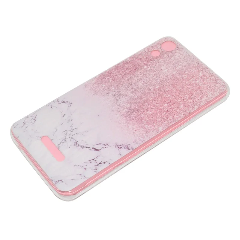 DULCII for Wiko Lenny 4 Smartphone Case Cover Pattern Printing TPU Soft Back Coque Capa Funda- Pink Marble |
