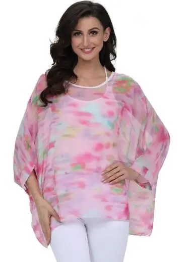 C17 Baharcelin 5XL 6XL, большие размеры, женская летняя повседневная Свободная шифоновая блузка с рукавами летучая мышь, рубашка, блузка, топы, одежда - Цвет: C17
