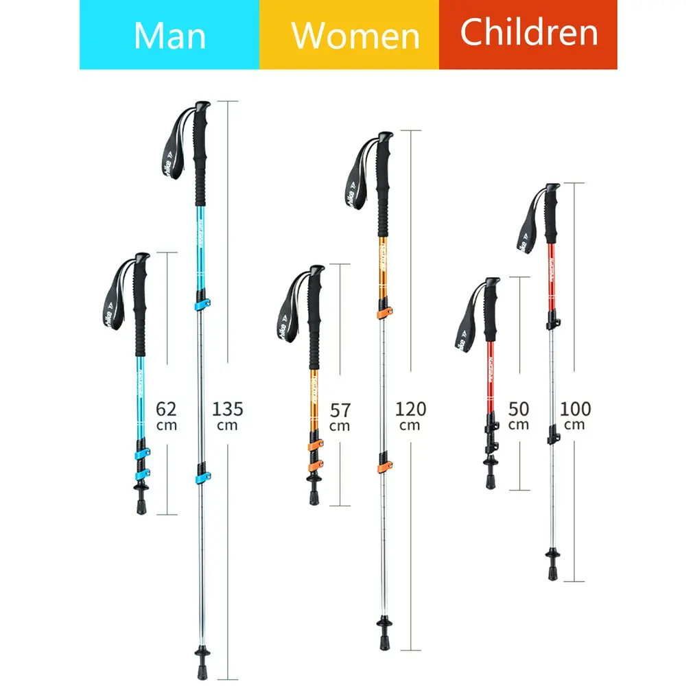 Новый Naturehike 3 х секционный Алюминий сплав Трость альпенштоками складные трости