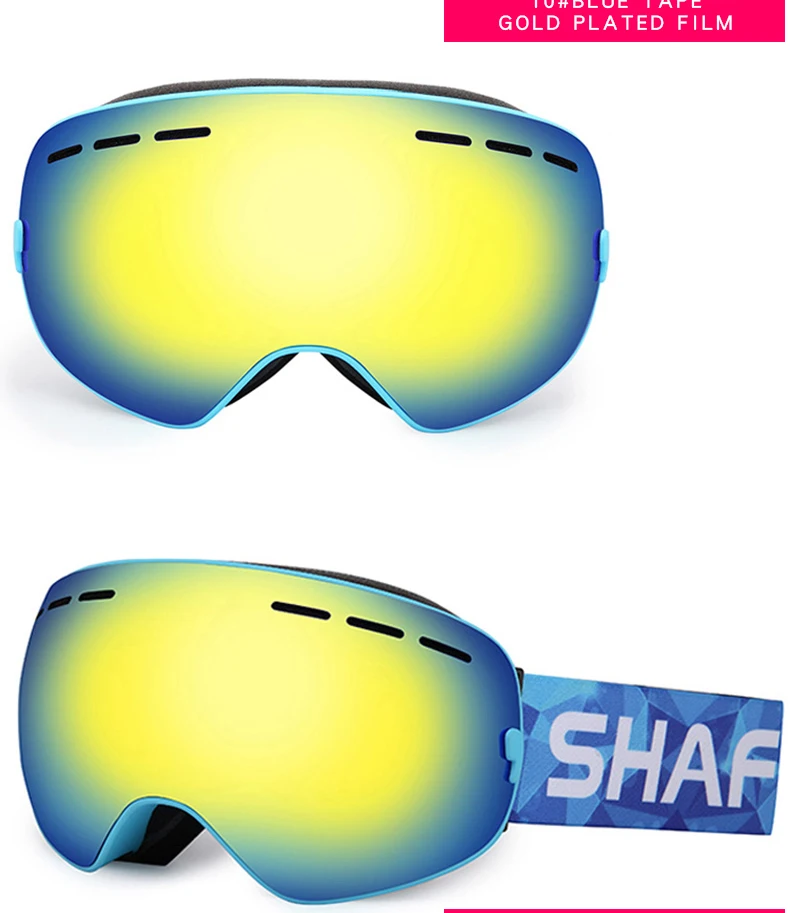 SHAFEEK брендовые лыжные очки двухслойные UV400 Анти-туман большая Лыжная маска очки для катания на лыжах мужские и женские зимние сноубордические очки