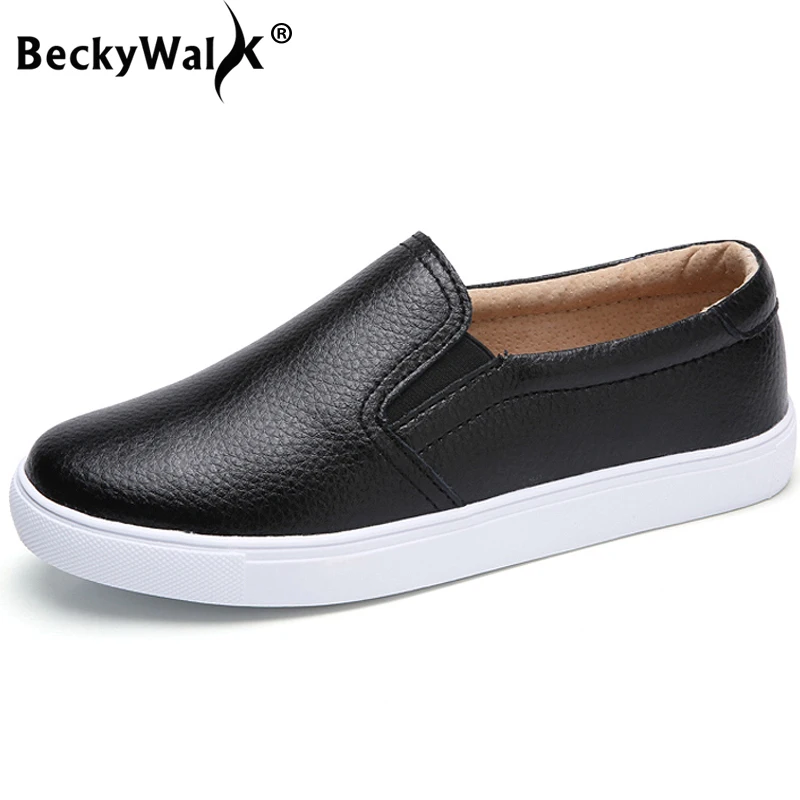 Женские кроссовки на плоской подошве BeckyWalk белые черные повседневные лоферы из
