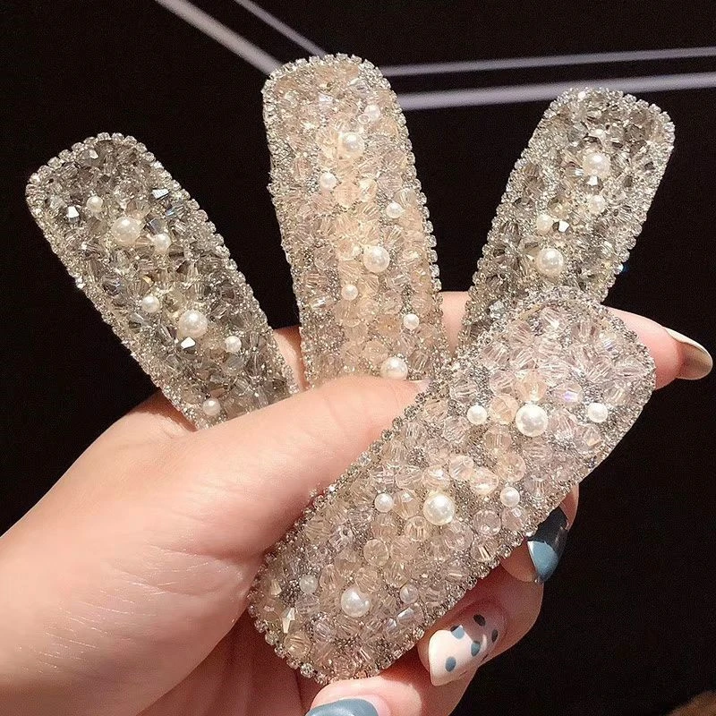 2019 горячая капля корейский мода кристалл жемчуг Сплав заколки для волос женщин