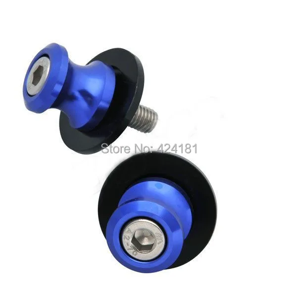 Синий 8 мм ЧПУ Алюминий мотоцикл маятниковая Ползунки Катушки Паддок стенд