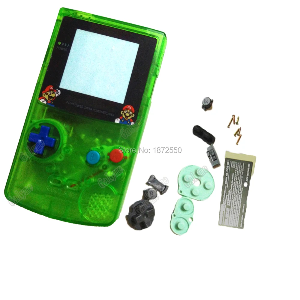 Новинка сменный корпус прозрачного зеленого цвета игра Consoloe для GameboyColor NintendoGBC