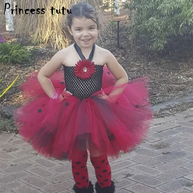 PRINCESS TUTU Dress Girl Ladybug Costumes Cosplay Kids Girls Dresses Clothes Birthday Party Lady Bug Costume Vestidos K123 | Детская