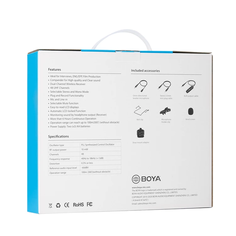 BOYA BY-WM8 Pro-K2 UHF двухканальный петличный беспроводной микрофон система с ЖК-экраном для Canon Nikon DSLR камеры видеокамеры